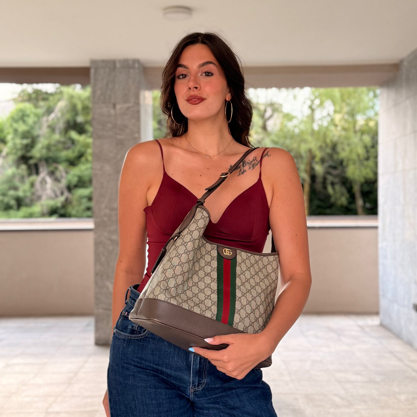 Gucci Ophidia Borsa A Spalla Media