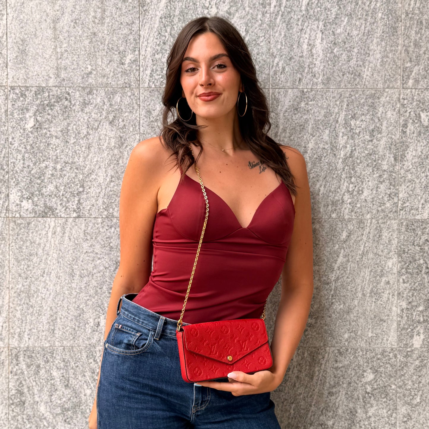 Louis Vuitton Pochette Félicie In Pelle Empreinte