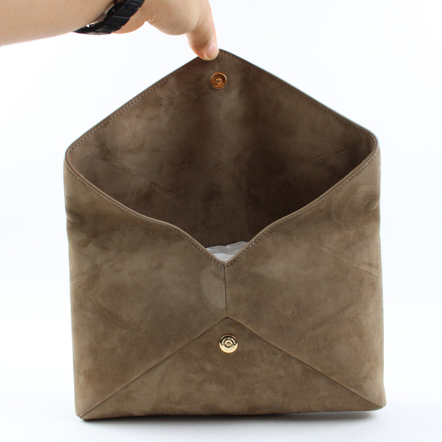 Saint Laurent Enevelope Pouch In Suede