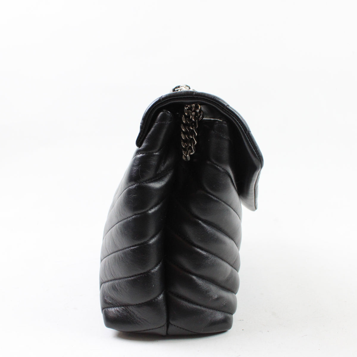 Saint Laurent Lou Lou Media Nera Con Argento