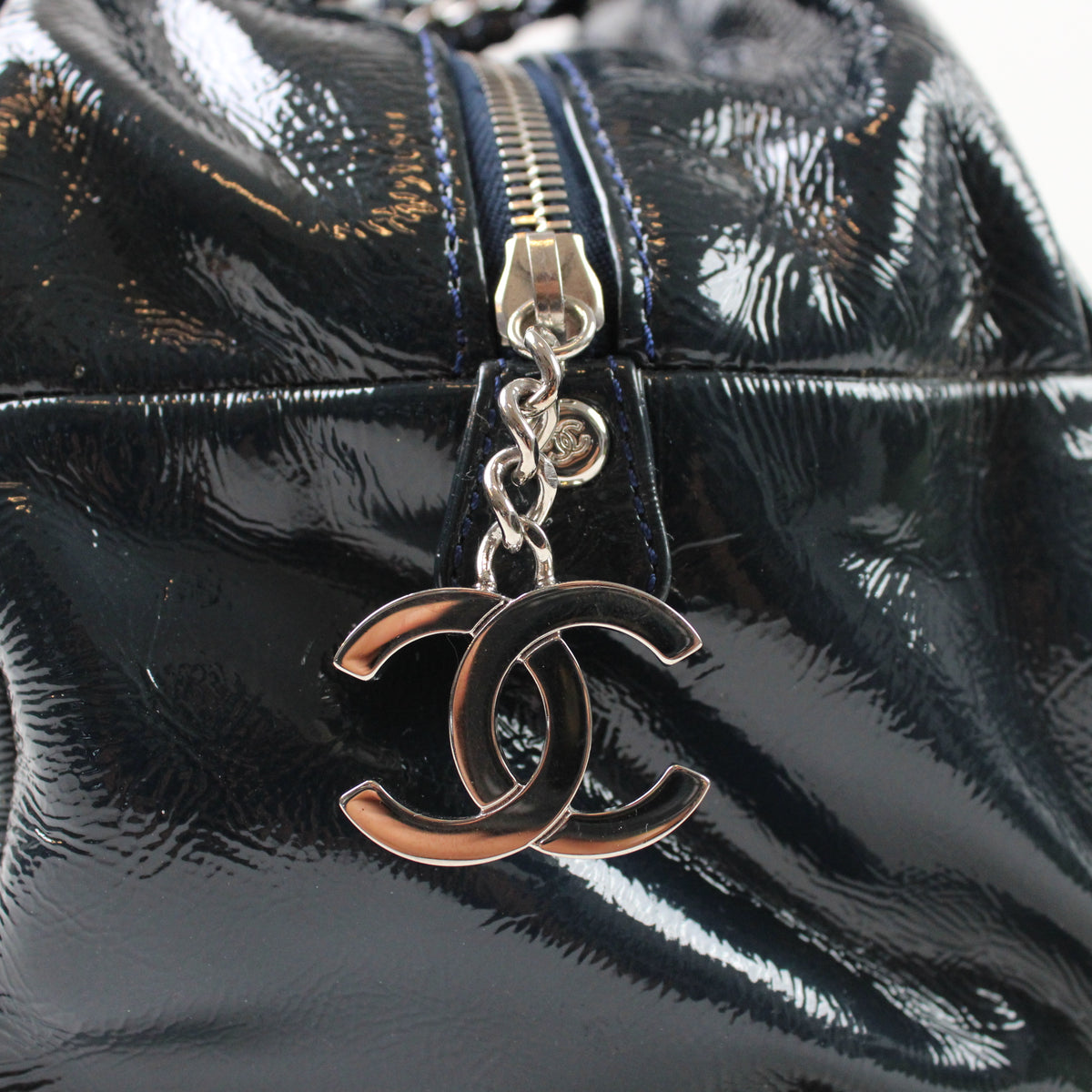 Chanel Luxe Ligne Bowler Bag In Vernice