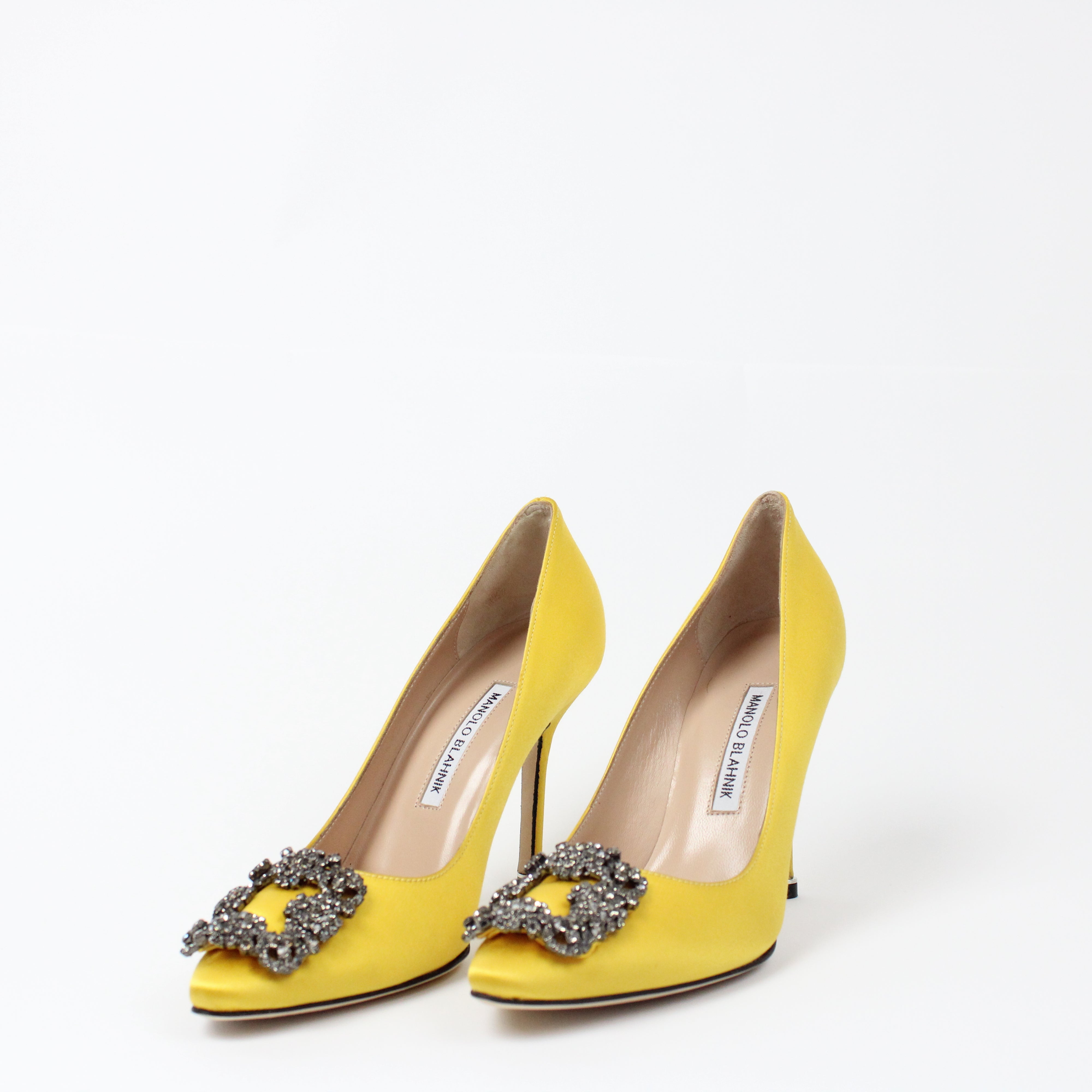 Manolo Blahnik Womens 105mm Heel Yellow 36.5