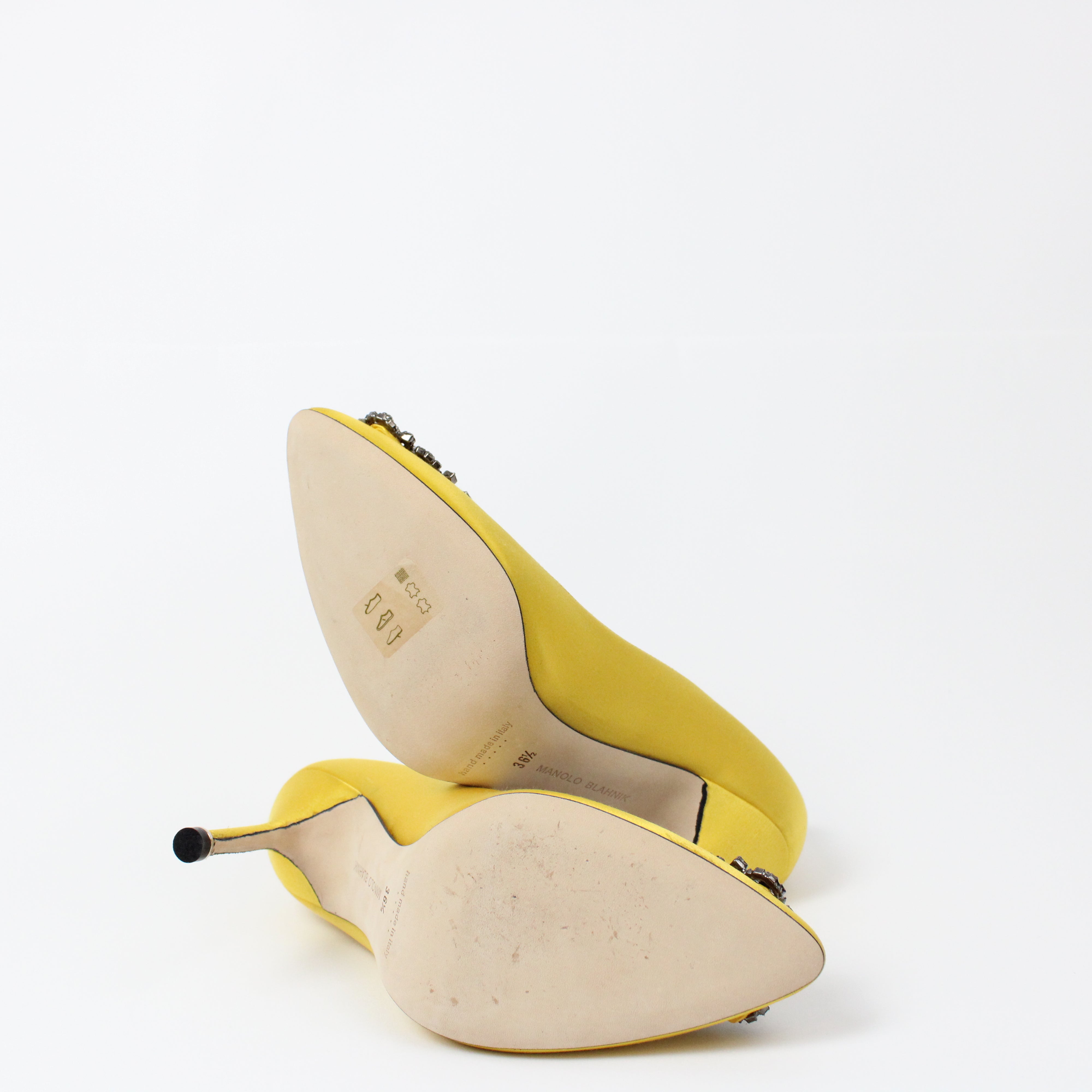 Manolo Blahnik Donna Tacco 105mm Giallo 36.5