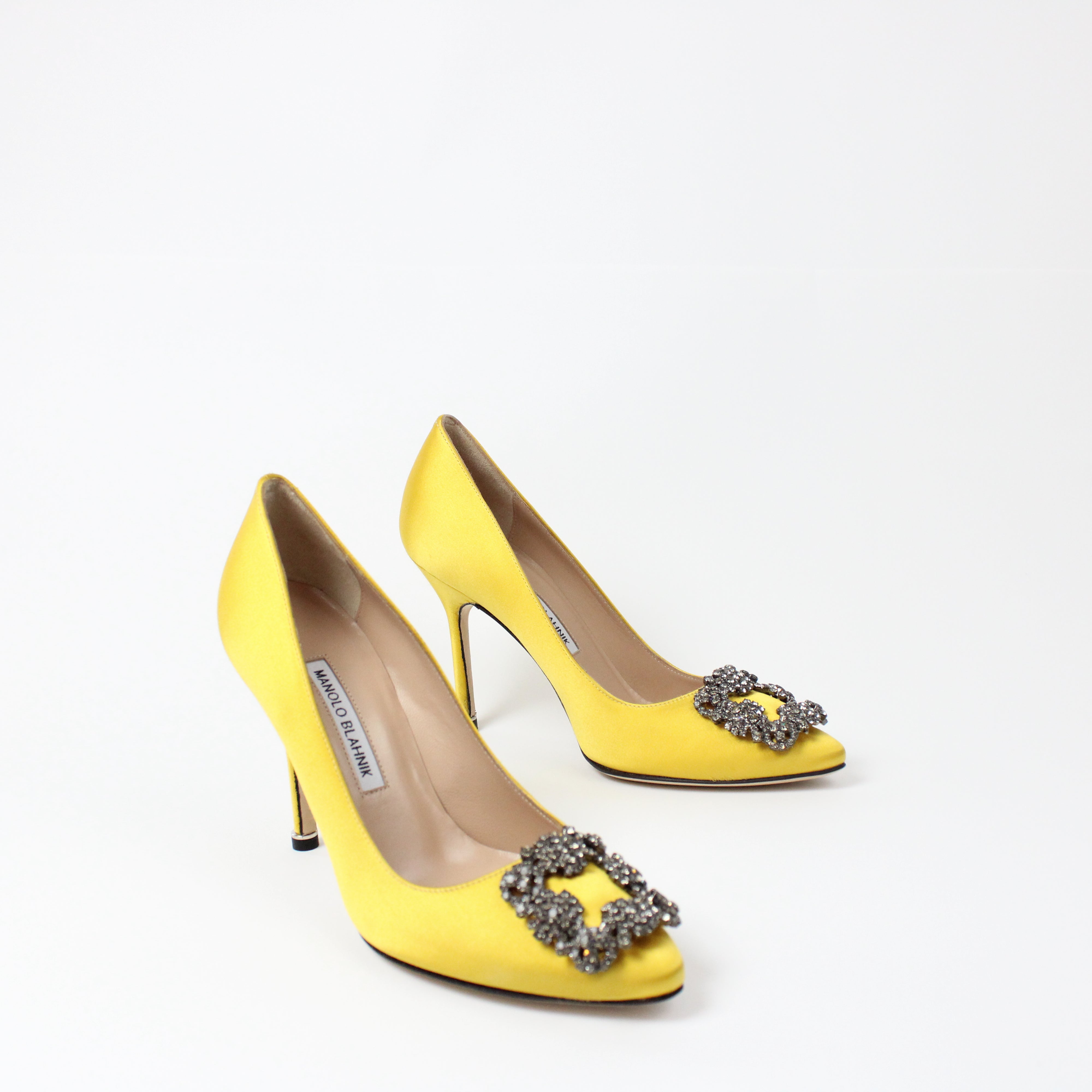 Manolo Blahnik Womens 105mm Heel Yellow 36.5
