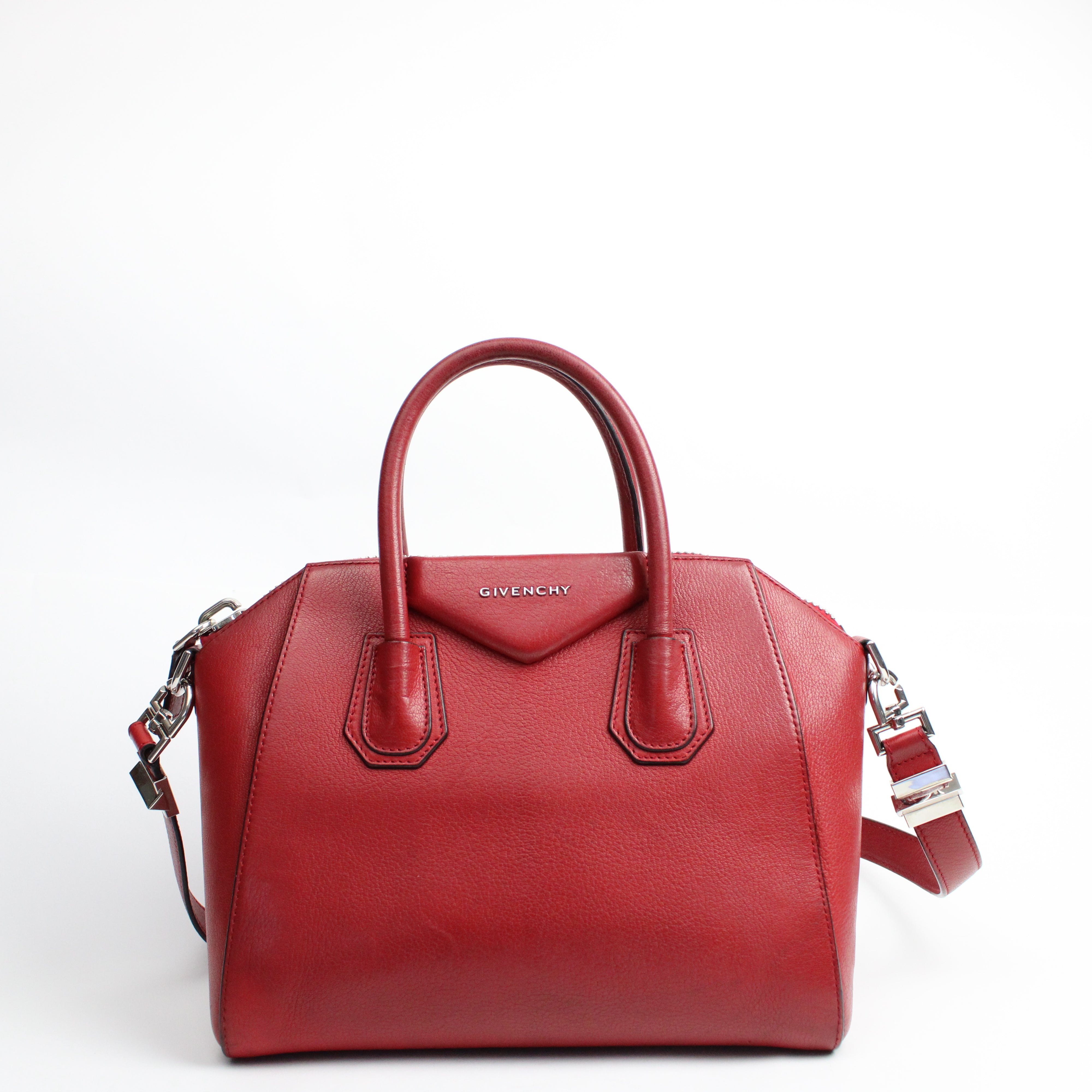 Givenchy Antigona Medium In Red Leather